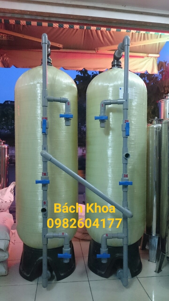 Lọc nước giếng khoan gia đình với 02 cột composite - BK010