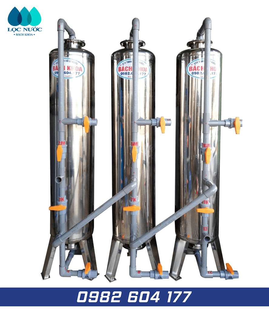 Hệ thống lọc nước đầu nguồn với 03 cột lọc inox 304 - BK009