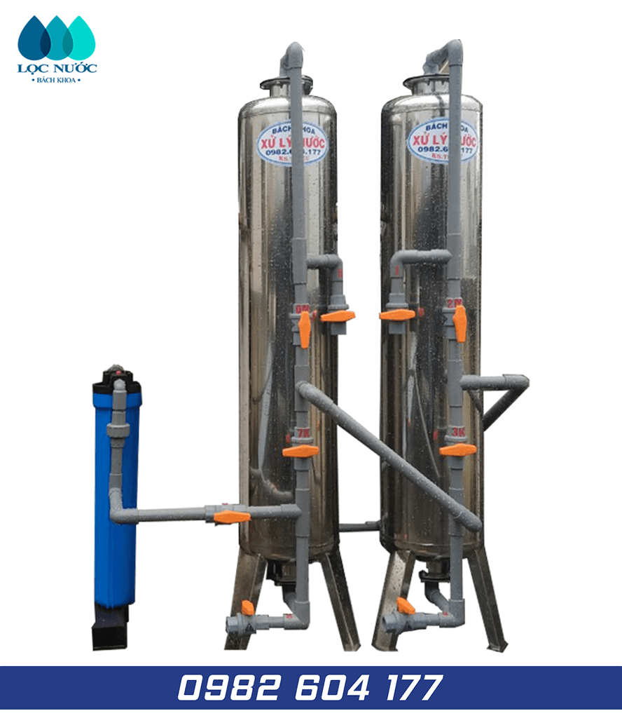 Lọc nước máy cho sinh hoạt gia đình với 02 cột lọc inox -BK016
