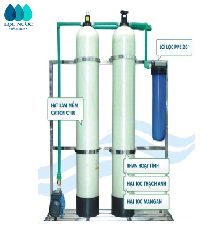 Hệ thống lọc nước với 02 cột composite - BK014