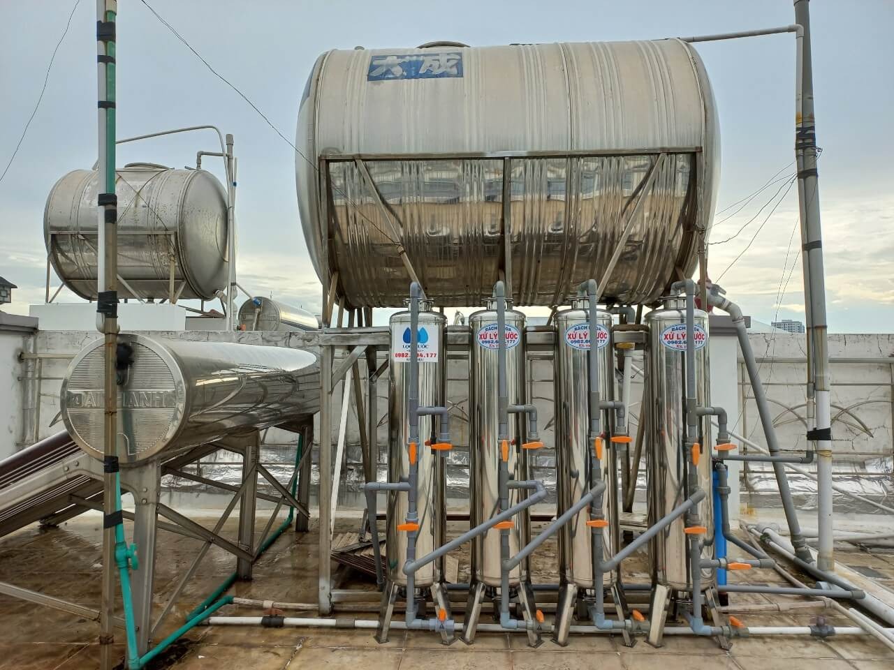 Bộ lọc nước đầu nguồn cho công ty anh Hưng - Quận Tân Phú